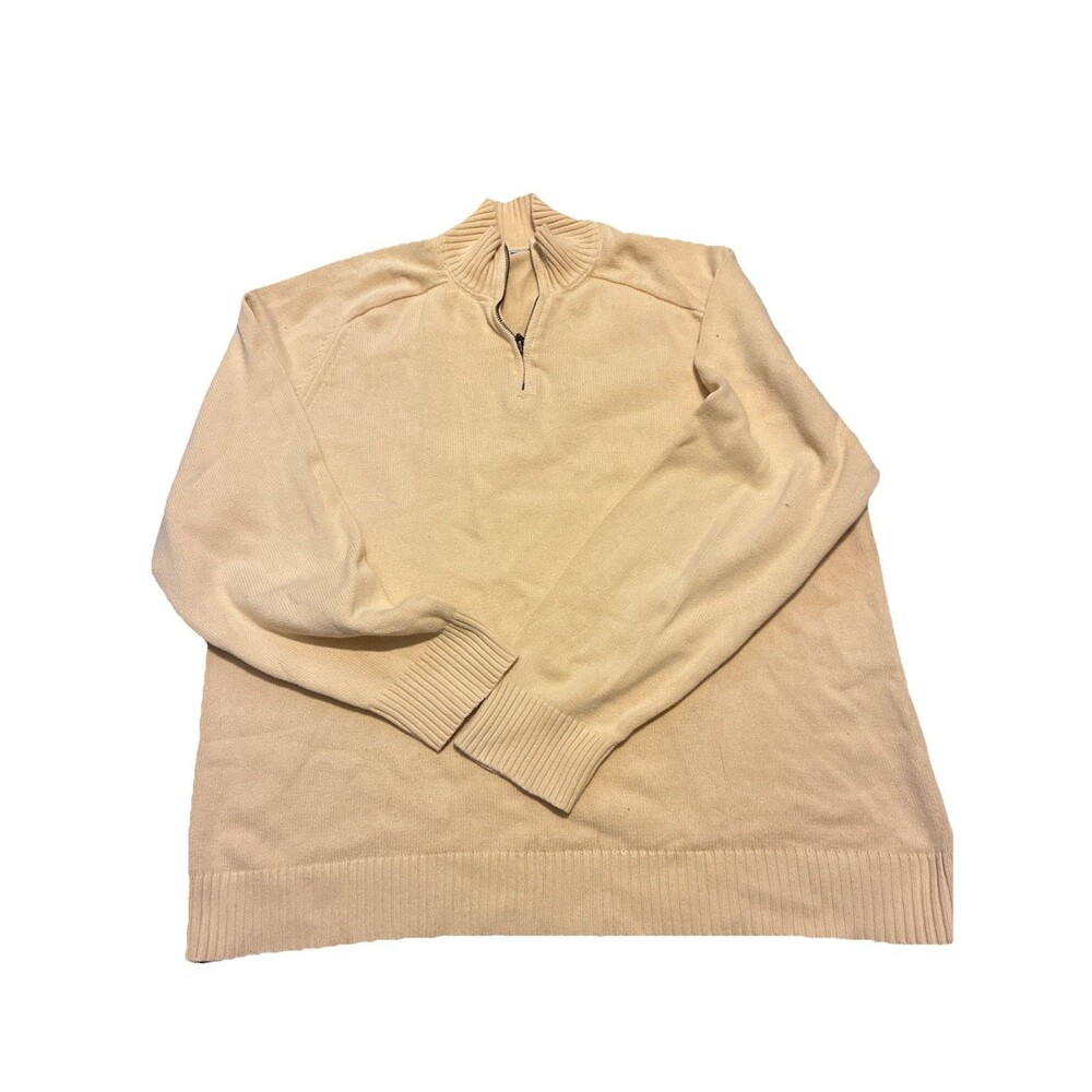 Breakwater Men’s XXL Yellow Cotton Quarter-Zip Knit Sweater Pullover